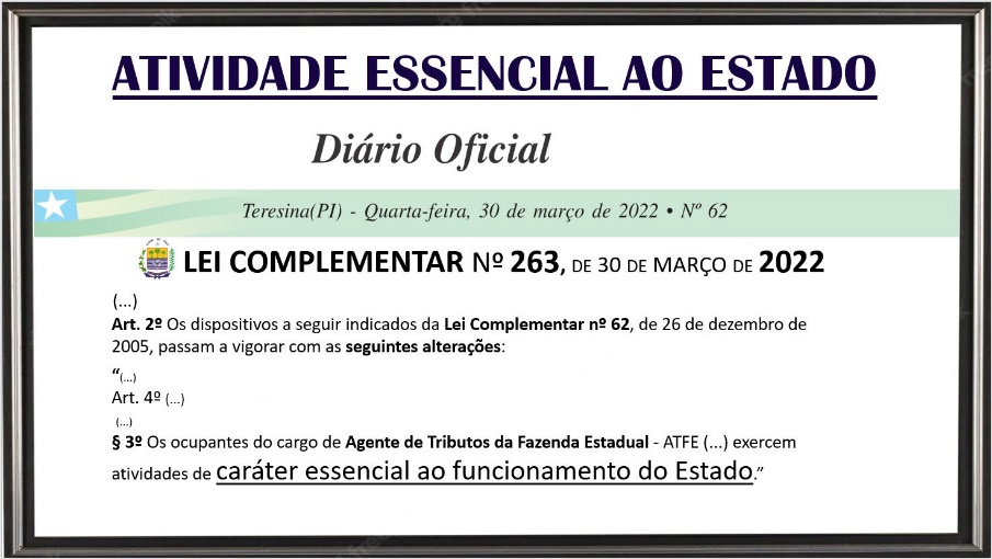 ATIVIDADE ESSENCIAL NO ESTADO